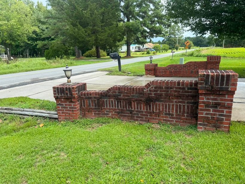Brick wall before cleaning