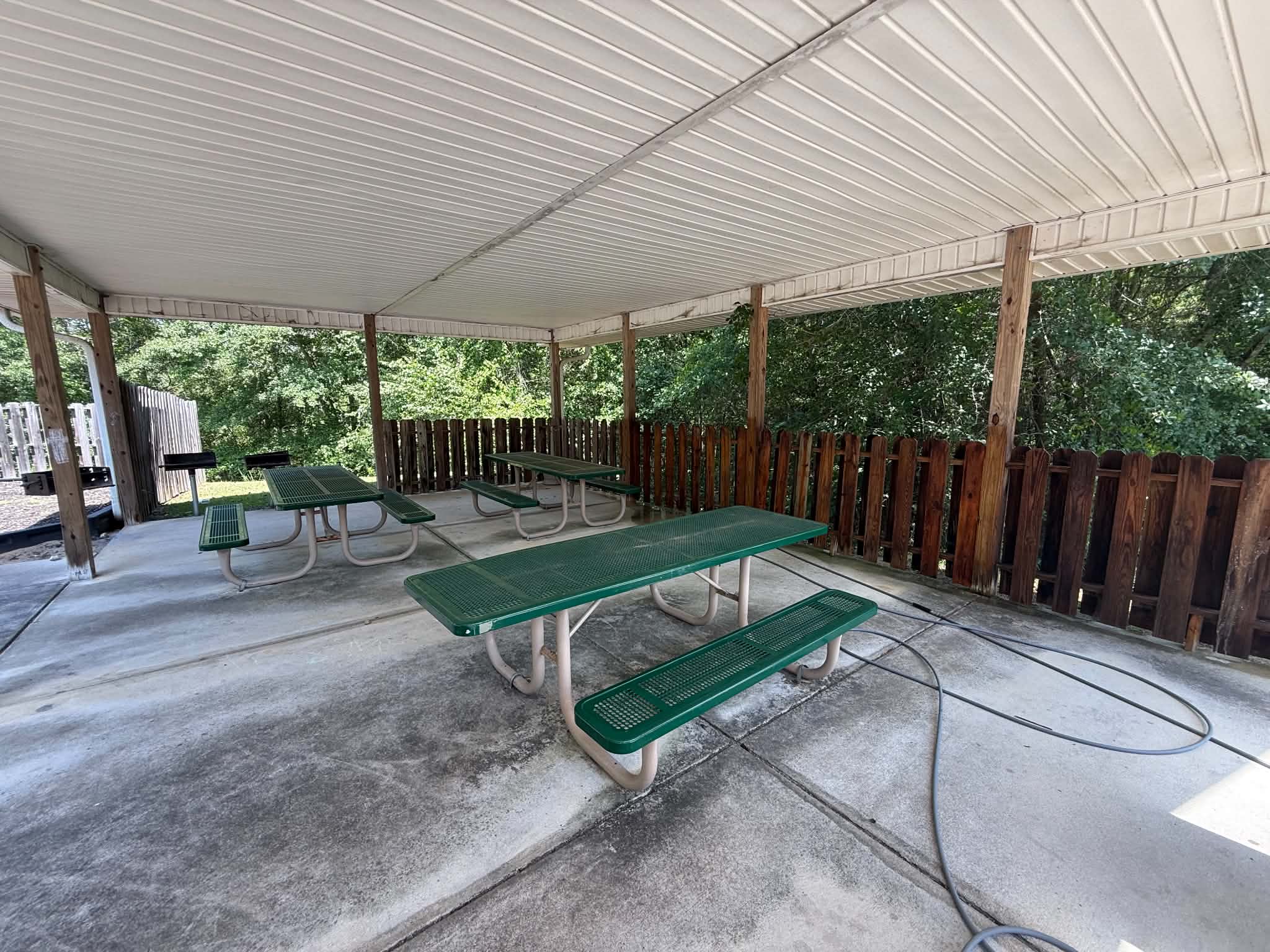 Community pavilion and picnic area pressure washed by P3